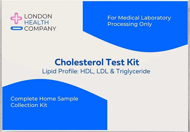 Kit de prueba de perfil de colesterol y lípidos. Kit completo de colección de muestras para el hogar