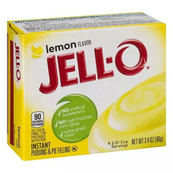 Jell-o Jello Instant Lemon Pudding & Pie Filling, 3.4oz 96g  (2 packs)