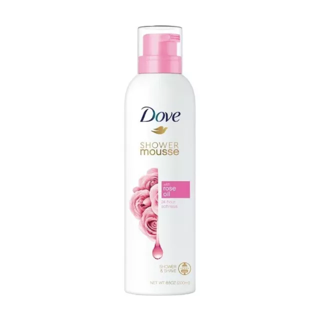 Dove Mousse cremoso para ducha y afeitado, con aceite de rosa, 200 ml,...