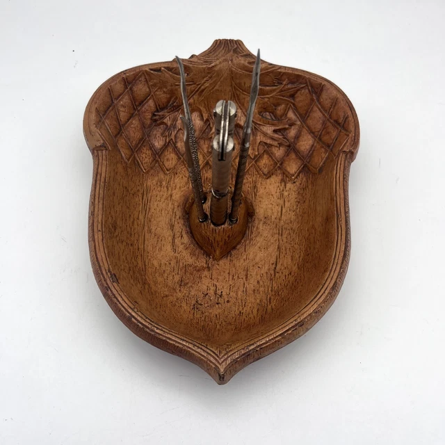 Syroco Vintage Brown Acorn Shaped Nut Cracker Bowl Faux Wood Set Syroco Vintage Brown Acorn Shaped Nut Cracker Bowl Faux Wood Set