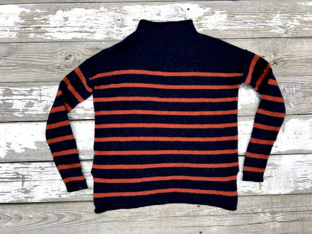 Madewell Women's Striped Whitworth Mock Sweater Wool Alpaca Blend, Size XXS