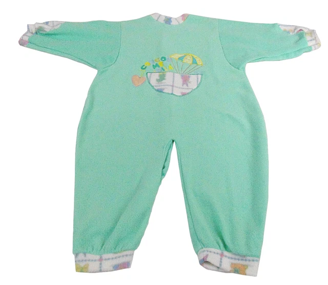 Tutina Tuta Body pagliaccetto in pile invernale neonato BIMBA Ines verde cm 68