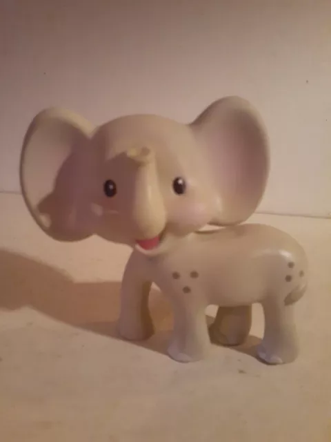 Vintage Infantino Gray & Pink Elephant Rubber Squeak Toy