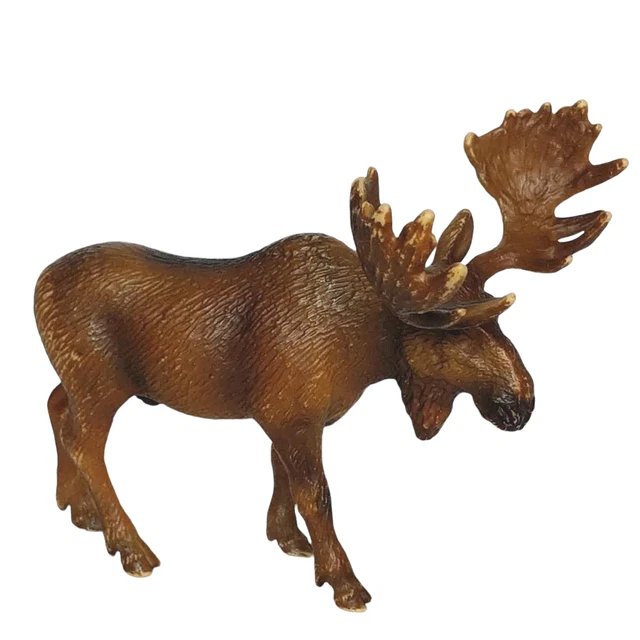 Schleich Male Bull Brown Moose Forest Animal Figurine 2002 4.5"