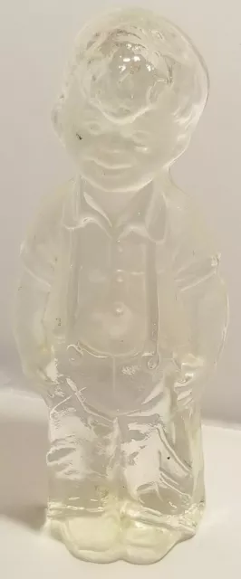 Viking Glass Little Boy Ice Sculpture Frosted&Clear Bookend Figurine Hand Made