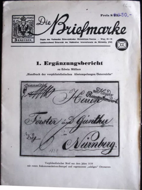 "Die Briefmarke" Ergänzung zu Müller-Handbuch Vorphila Stempel