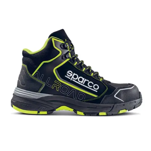 Sparco Chaussure Allroad Motegi Footwear de Sécurité Noir/Jaune Fluo Tg.41 S3