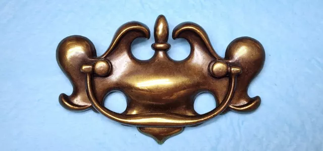1 Vintage Belwith 1960s Chippendale Design Brass 4" W. Drawer Bail Pull Handle