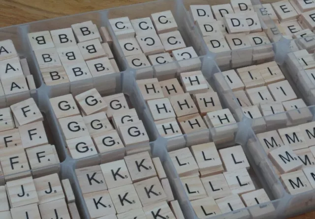 WOODEN SCRABBLE TILES Individual Letters, Symbols & Numbers - Crafts, Box  Frames £2.39 - PicClick UK