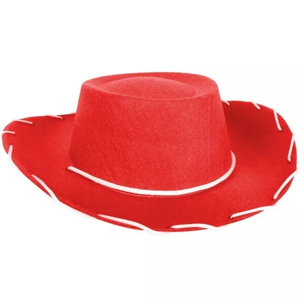 Kids Child Red Cowboy Girl Hat Toy Story Jessie Western Costume Party Accessory