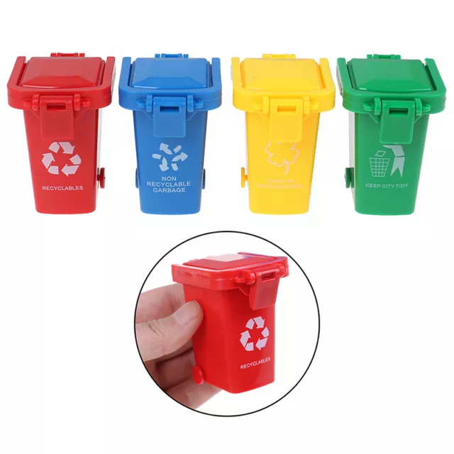 Kid 4pcs/set Trash Can Toy Garbage Truck Cans Curbside Vehicle Bin Toys *wl SN❤