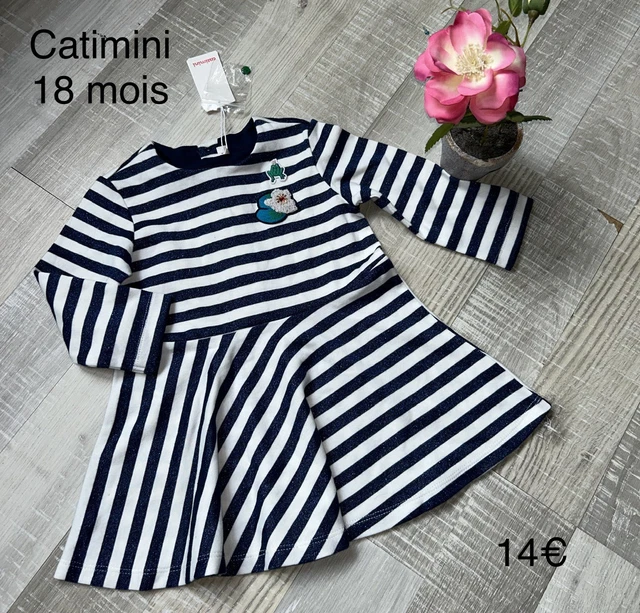 Robe Fleurie Catimini Coton 6 Mois - Occasion Très Bon état, été, Blanc
