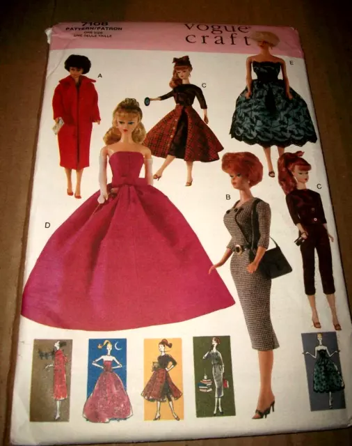 Vogue Pattern 11 & 1/2" Barbie Doll Size 1960'S Era Clothes 9964 Uncut 1998