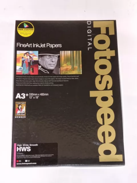 Fotospeed 7E045 - A3+ - High White Smooth 315gsm Inkjet Paper - 20 Pack