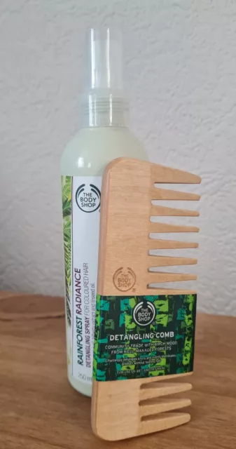 The Body Shop - Rainforest Radiance entwirrendes Spray und Birke Holzkamm NEU