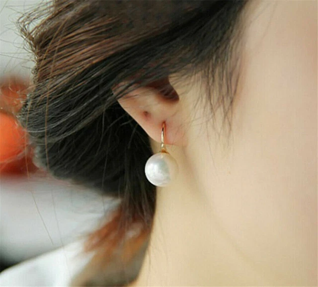 1 Lady Ear Pearl Crystal Elegant Rhinestone Gold Pair Women White Stud Earrings