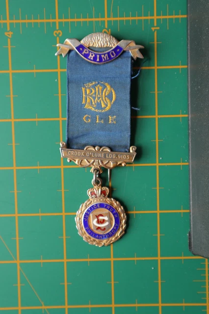 Massonico Regalia Scettro O' Lune Argento Marchiato Philanthropy Medaglia