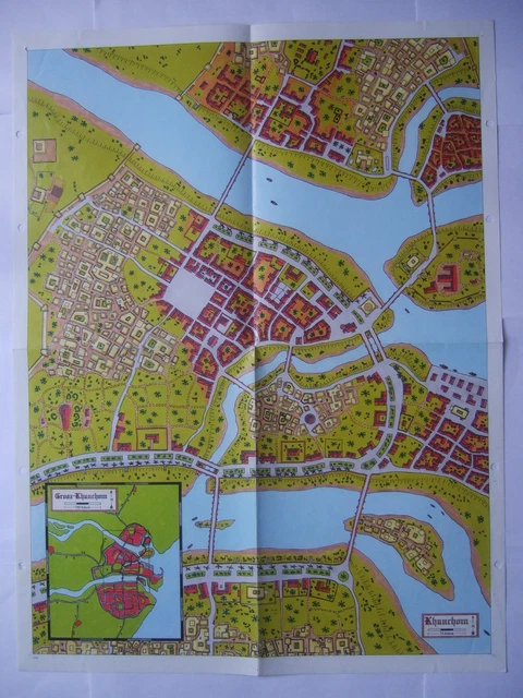 DSA KARTE, FARBKARTE, Landkarte: Stadt Khunchom A2 - Schwarze Auge EUR