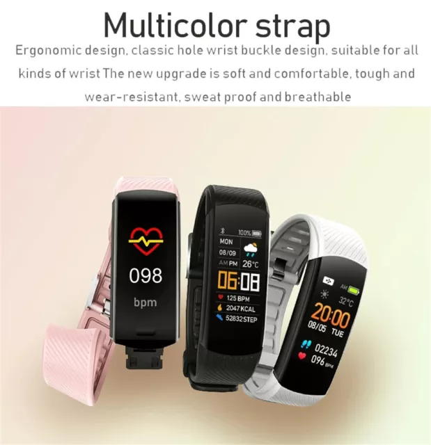 Smart Watch Bluetooth pressione sanguigna calorie cardiofrequenzimetro smart orologio da polso 2