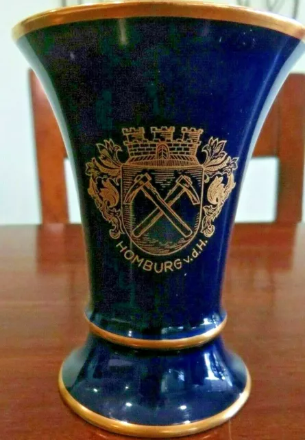 HOMBURG v.d.H Lindet KWEPS BAVARIA Echt Cobalt 1066/10 4 inch vase W.GERMANY