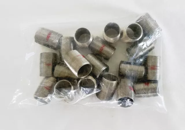 Lot 0f 21  Full Thread Pipe Nipple 3/4" NPT X 1-3/8 Long Schedule 40 304SS Steel