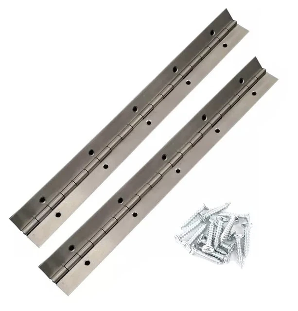 2Pc 304 Stainless Steelpiano Hinges Continuous Hinges 12" w Screws (2,2"/300 mm)