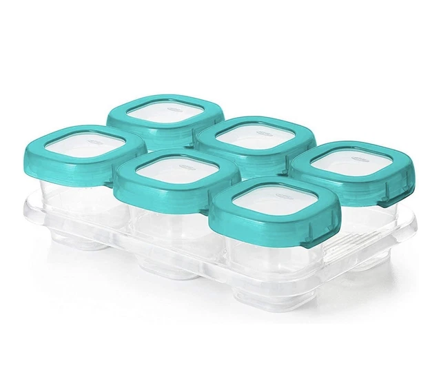 Contenedores de almacenamiento congelador OXO Tot Baby Blocks 2 oz - azulado