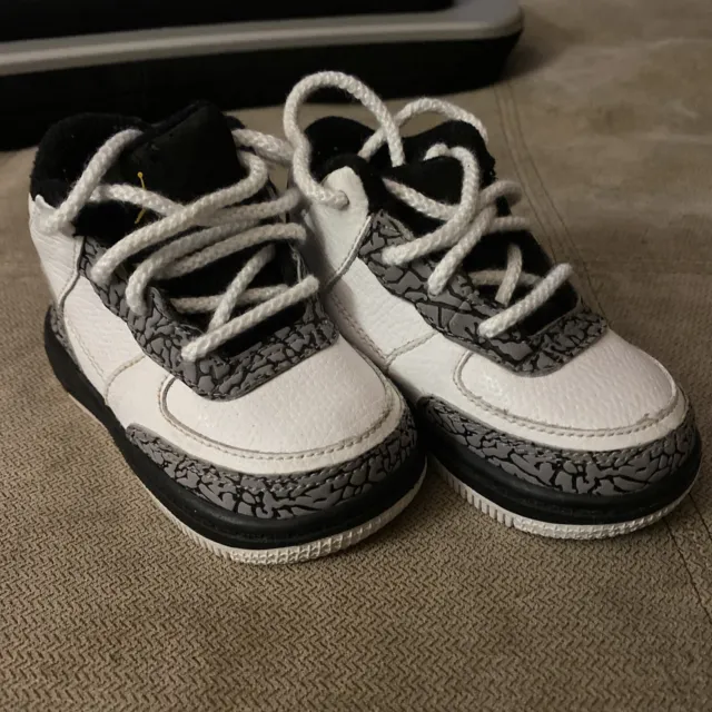 Nike Air Jordan Fusion AJF 3 ‘08 Toddler Baby TD 4C White/Cement 323949-101