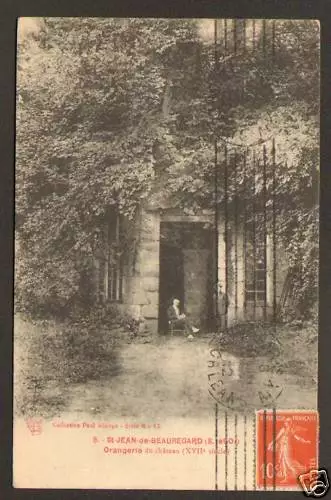 SAINT-JEAN-de-BEAUREGARD (91) ORANGERIE du CHATEAU animée en 1912