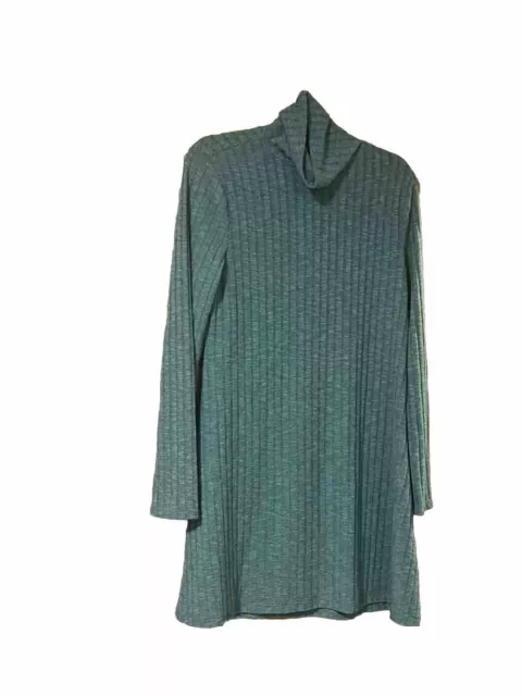 Nordstrom Abound Evergreen Knit Ribbed Turtleneck Sweater Dress XL NWT