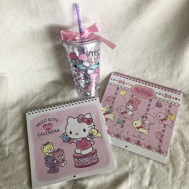 hello-kitty-my-melody-japanese-calendar-2021-and-hk-tumbler-lot-pink