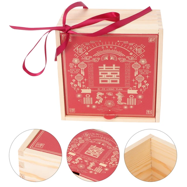 Scatola regalo scatola caramelle legno scatole regalo scatola regalo gioielli carta rossa