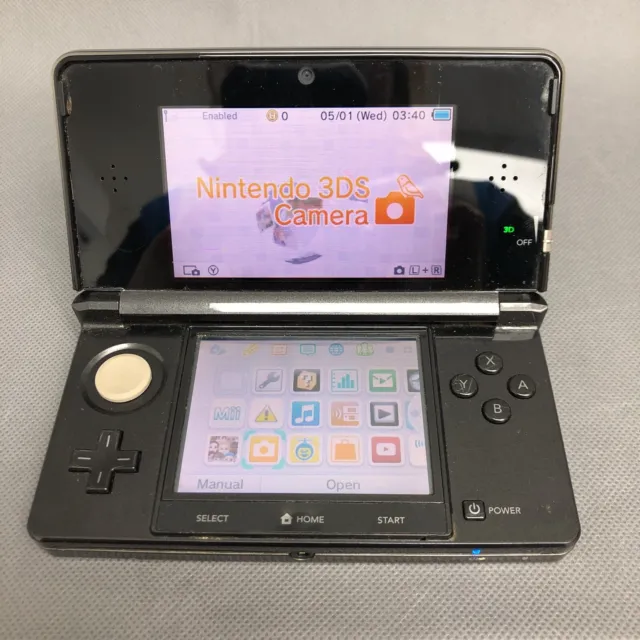 Nintendo 3DS Handheld Console Cosmo Black 2001 CTR 001 System Working 51040 CP