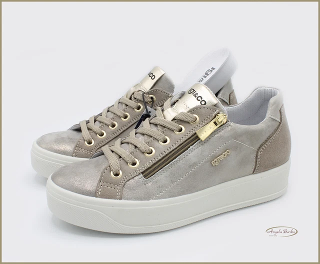 Igi et Co Chaussures pour Femmes Avec Zeppa Interna Baskets Été Plus IGI&CO Cuir