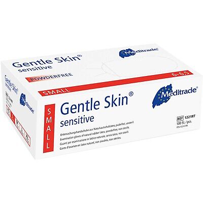 Guantes Meditrade Gentle Skin sensibles 1221RT látex talla M, guantes desechables