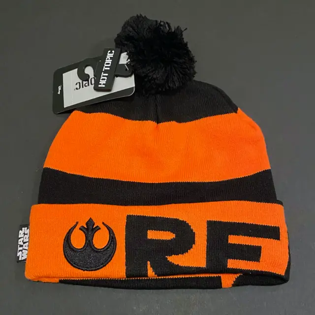 Star Wars Hot Topic Rebel Alliance Blaze Orange Knit Beanie Hat