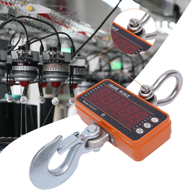 Electronic Four-Digit LCD 1000kg Crane Scale Heavy Duty Weight Hook-Hanging 1T