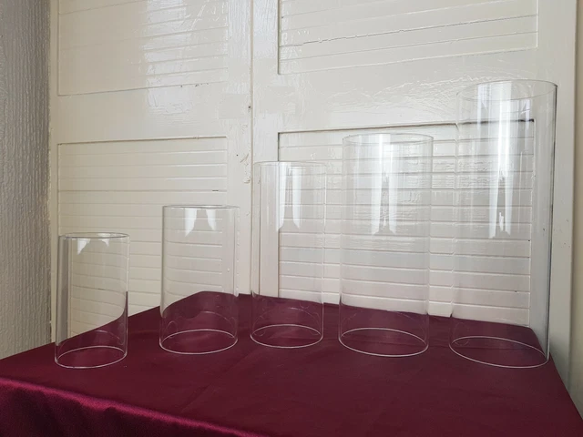 Glass Open Ended Hollow Candle Holder Cover Cylinder Hurricane Pillar