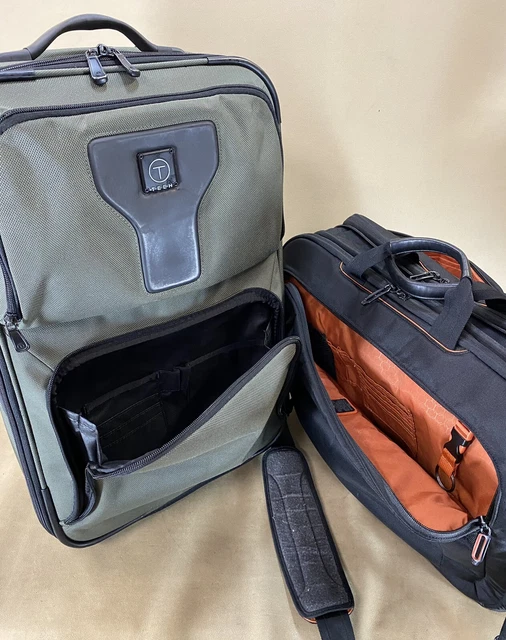 Used TUMI T-TECH Carry On Set 22” Suitcase 5722GRY & 5664D 18” Laptop Briefcase 4