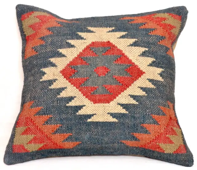 Housse de coussin carrée indienne Vintage en Jute Kilim, taie d'oreiller,...