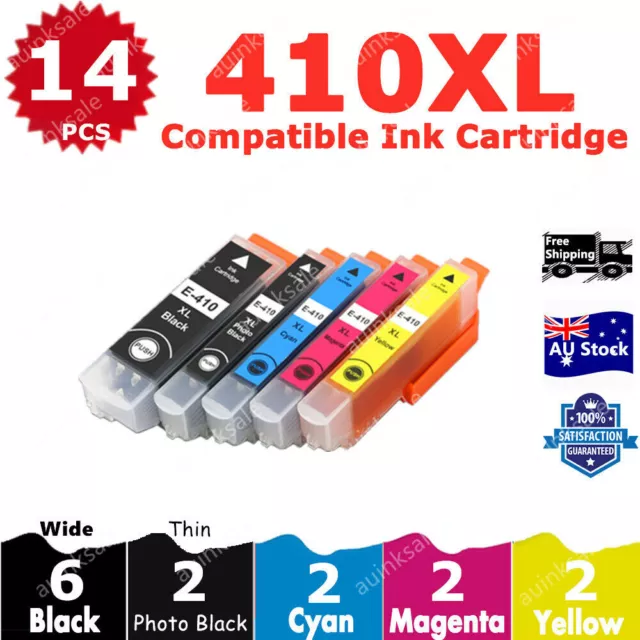 14X Non-OEM 410XL 410 XL ink cartridge for Epson XP530 XP540 XP630 XP640 XP900