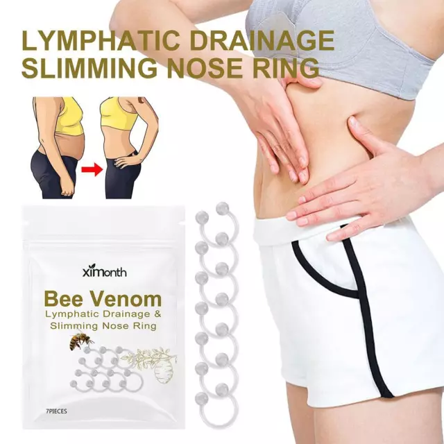 7x Bee Venom Body Detox and Purify Nose Ring Lympgtic Drainage Sliming Nose Ring