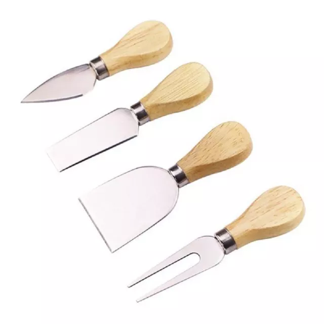 4 Types Different Style Wood Handle Butter Cheese Pizza Cutter Fork Kitchen Tool