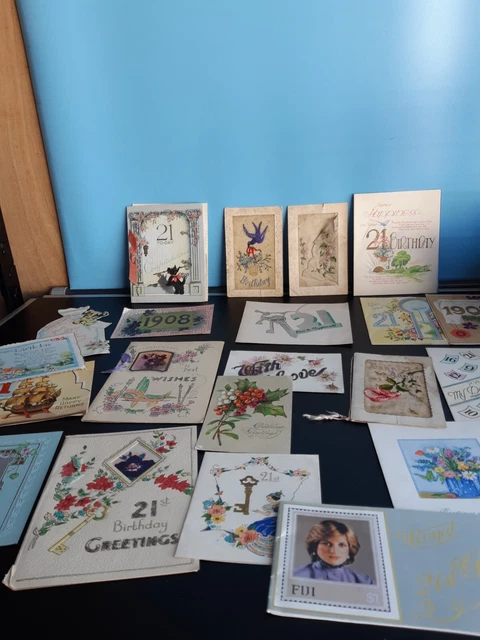 A Collection Of Vintage Birthday Cards Some In Good Condition