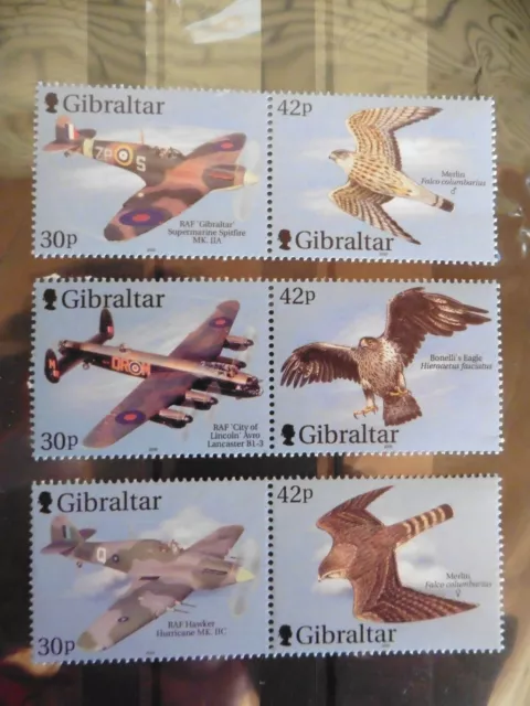 Gibraltar 2000; Flugzeuge u. Greifvögel; Satz/Zdr.; postfrisch xx; s. Scan;