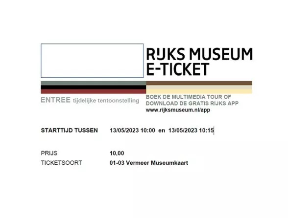 Vermeer Exhibition 2 Tickets for TOMORROW SATURDAY 13th May 2023 at 10:00AM