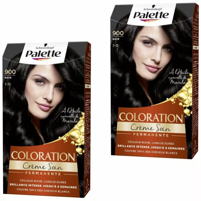 SCHWARZKOPF - PALETTE - COLORATION CHEVEUX PERMANENTE - NOIR 900 - LOT DE 2 Neuf