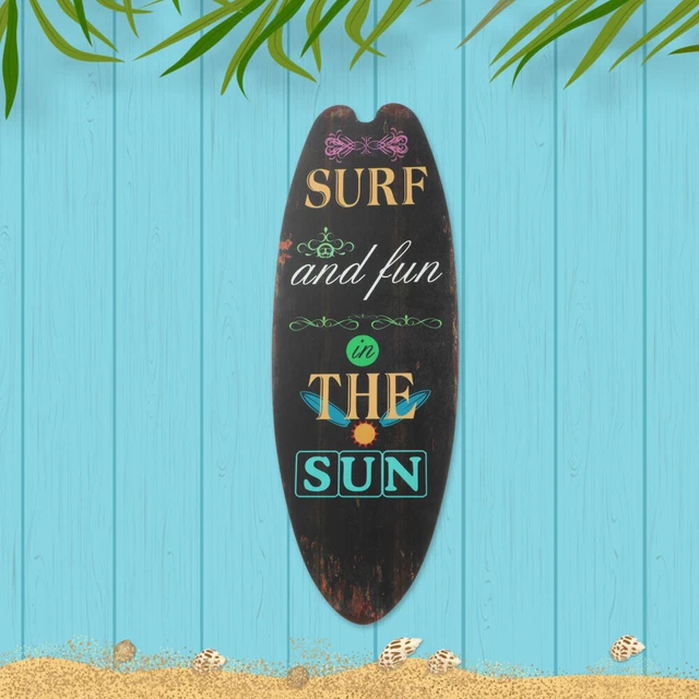 Panneaux De Plage Panneau En Bois De Planche De Surf Décorations D'été Le Signe