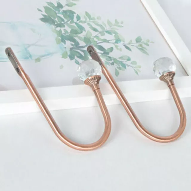 2X Golden Metal Crystal Curtain Holdback Wall Tie Backs Hooks Hanger Holder NEW