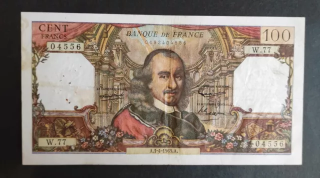 France Billet de 100 Francs Corneille du 01/04/1965 W.77 ref F.65/07